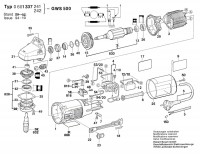 Bosch 0 601 337 242 GWS 500 Angle Grinder 240 V / GB Spare Parts GWS500